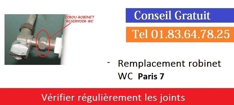 Remplacement robinet wc Paris 7 pas cher