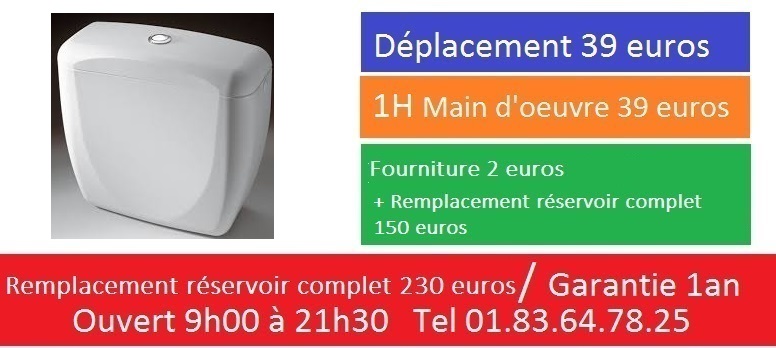 Remplacement reservoir complet Paris 7