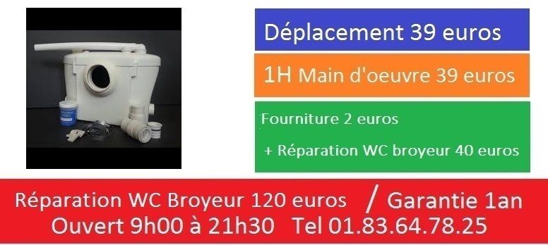 Remplacement wc broyeur Paris 7