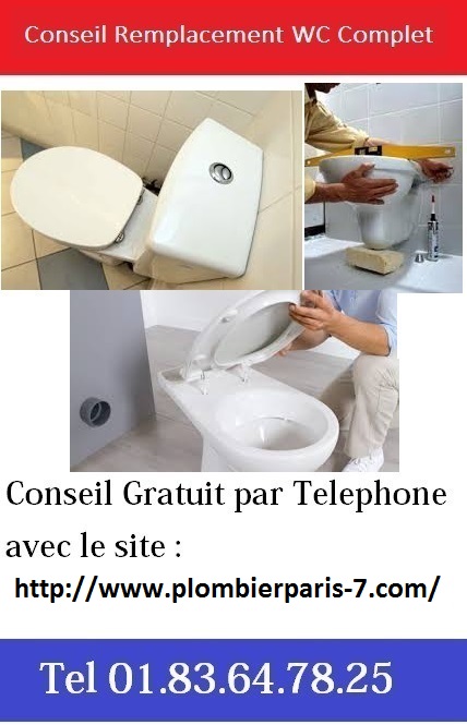 Depannage wc complet Paris 7 pas cher 