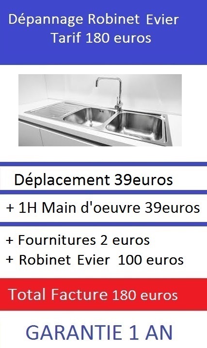 Depannage robinet evier Paris 7