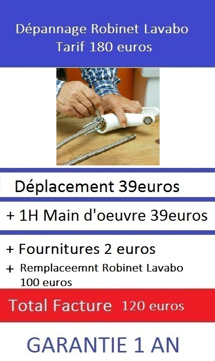Remplacement robinet lavabo Paris 7