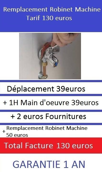 Depannage robinet machine Paris 7