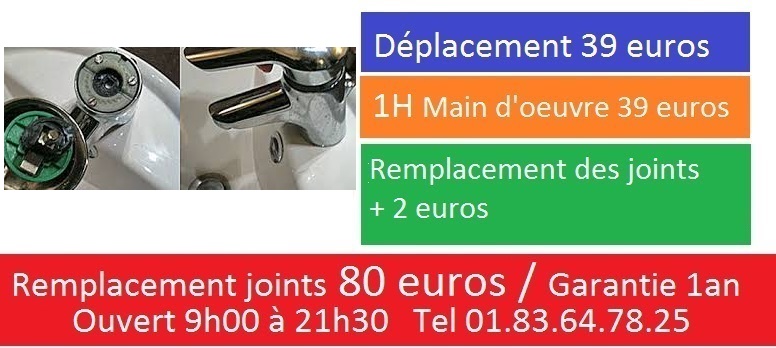 Fuite joints robinet Paris 7