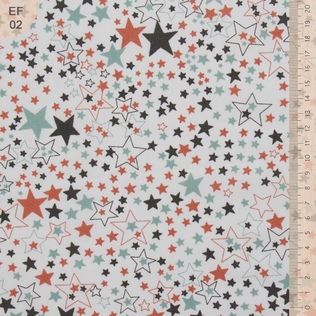 Ef02 etoiles corail et turquoise