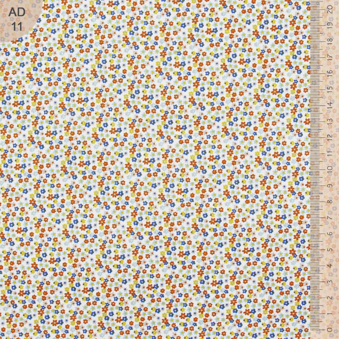 Ad11 mille fleurs bleu orange jaune