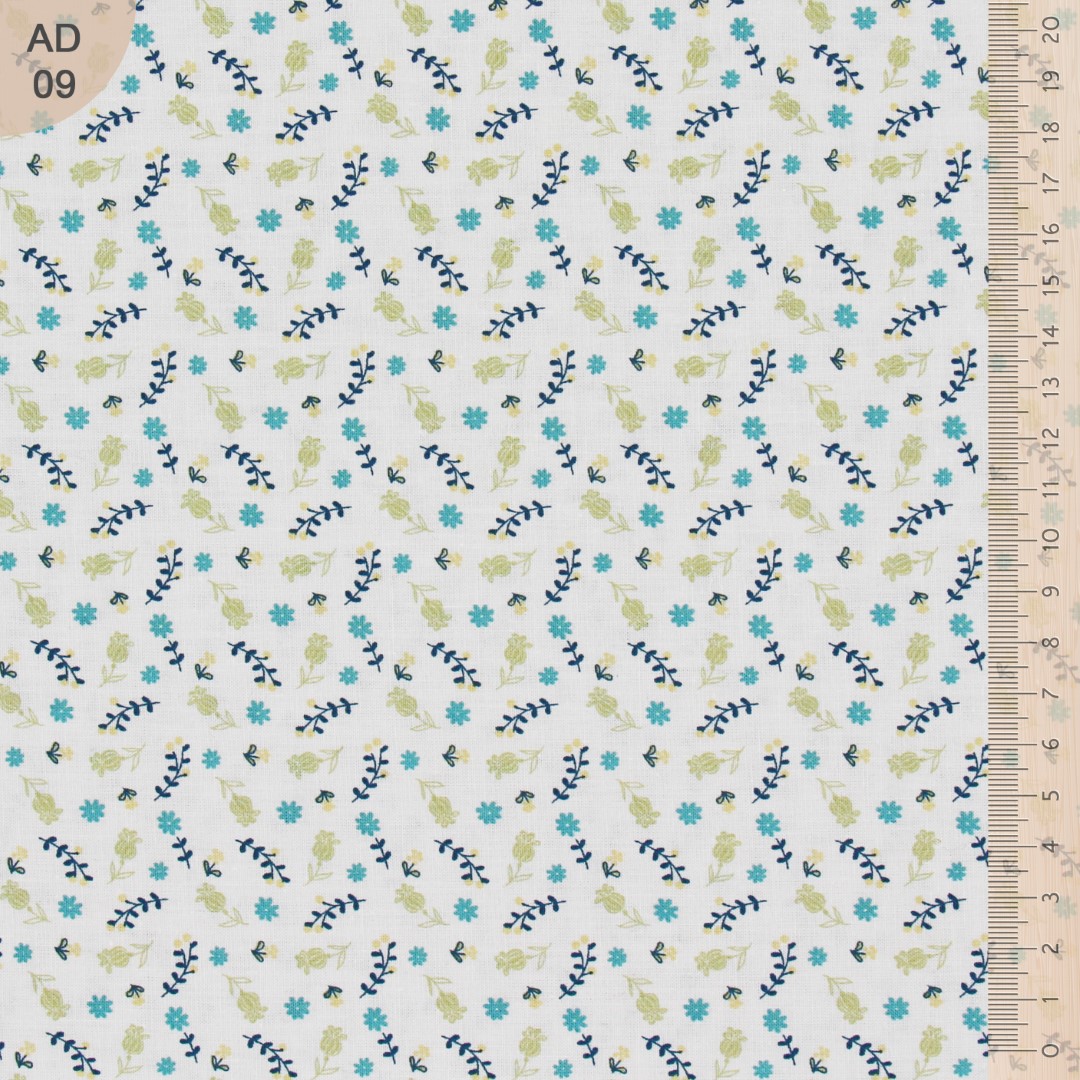 Ad09 petites fleurs petrole kaki