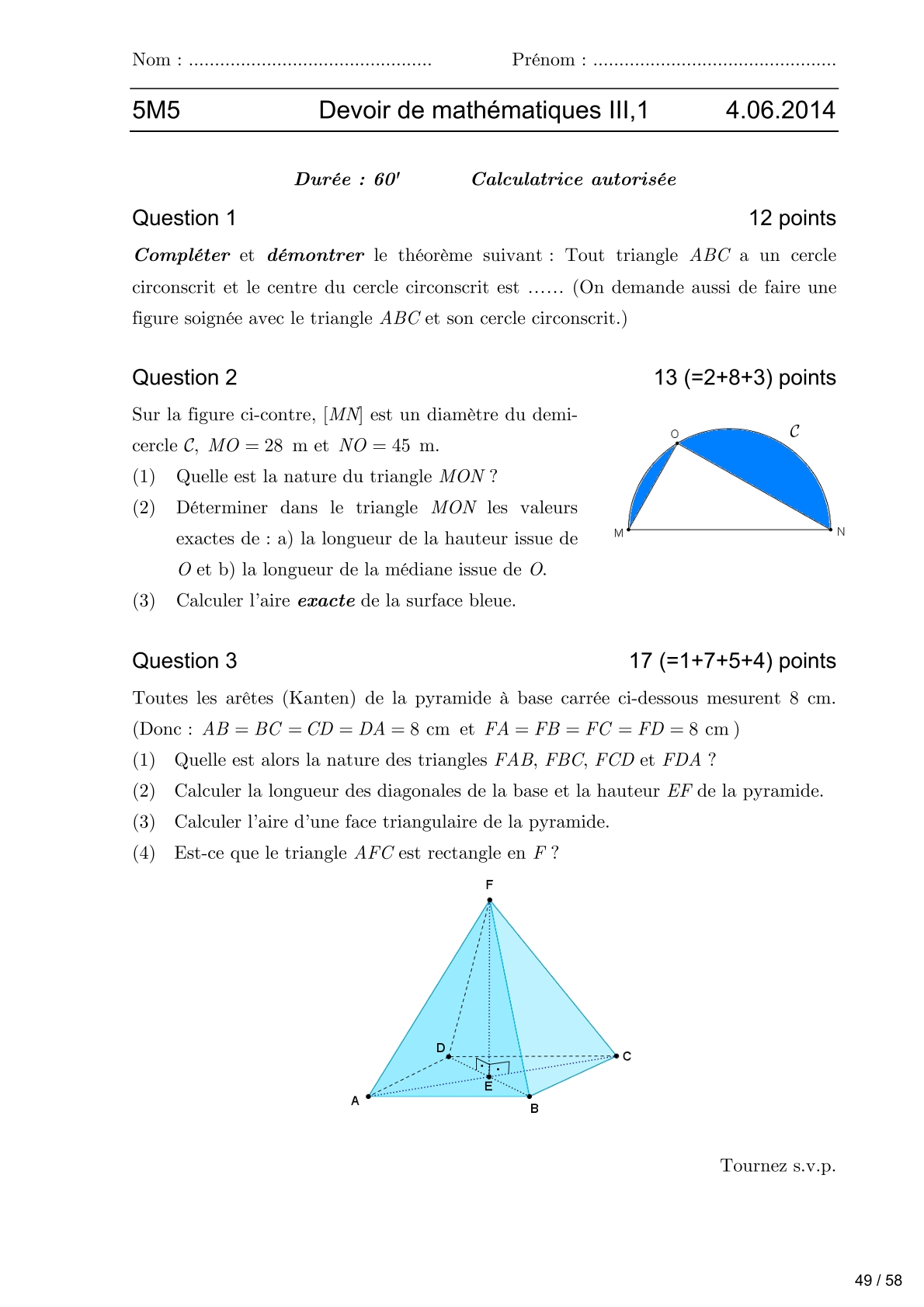 exercices, cours, francais