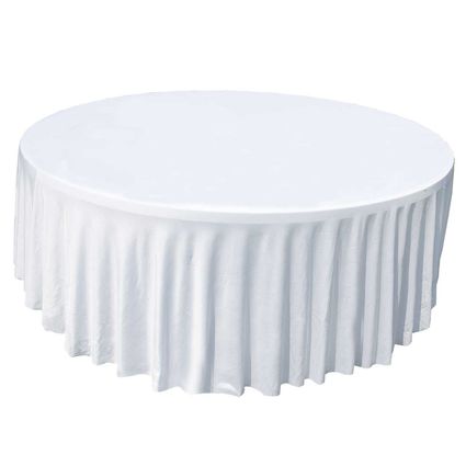 Location nappe housse blanche elastique table ronde 180cm montaigut