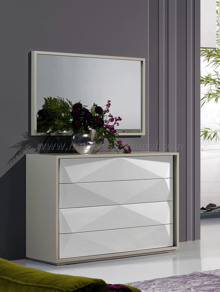 Commode beige et grise