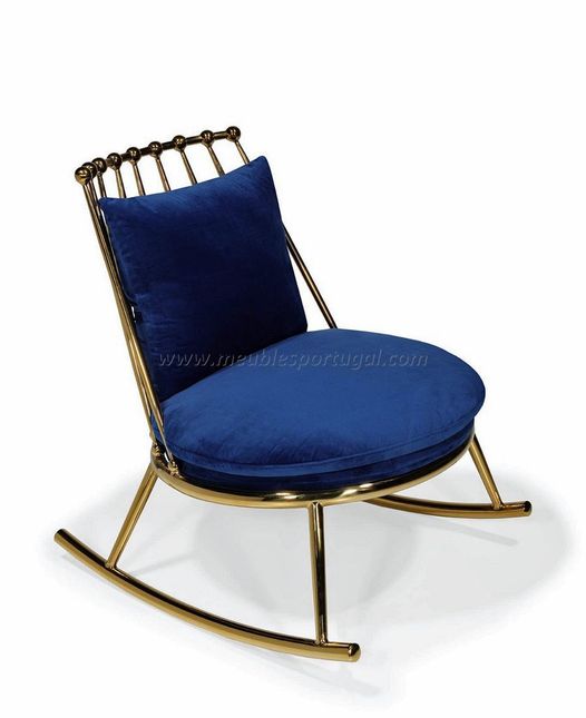 Chaise a bascule bleu canard