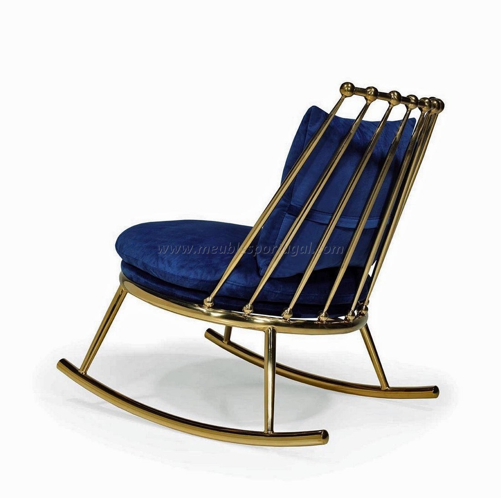 Chaise a bascule bleu roi