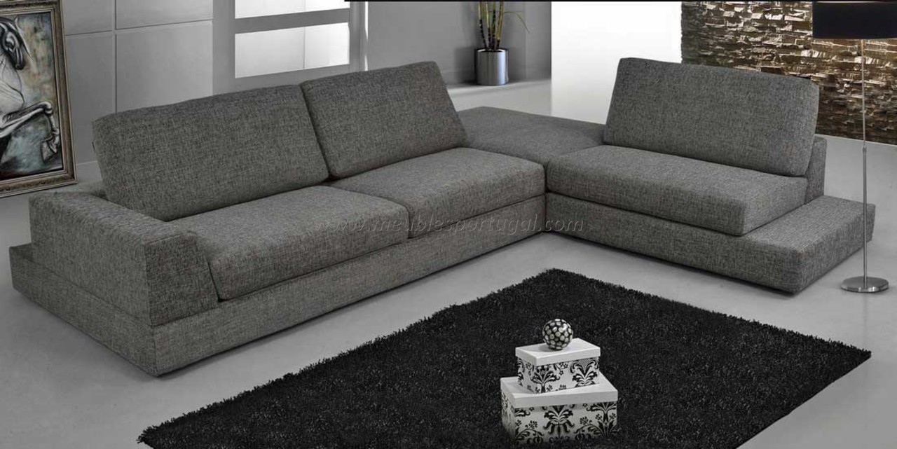 Canape d angle en tissu gris fonce