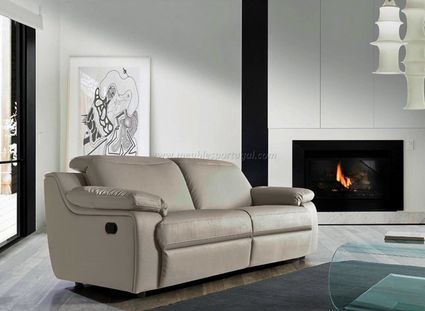 Canape en cuir blanc avec relax