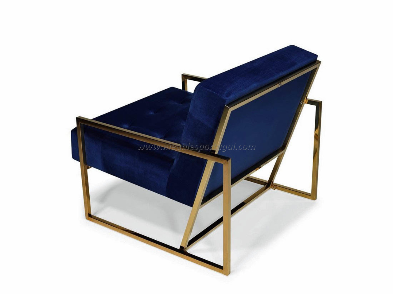 Fauteuil bleu roi en velours