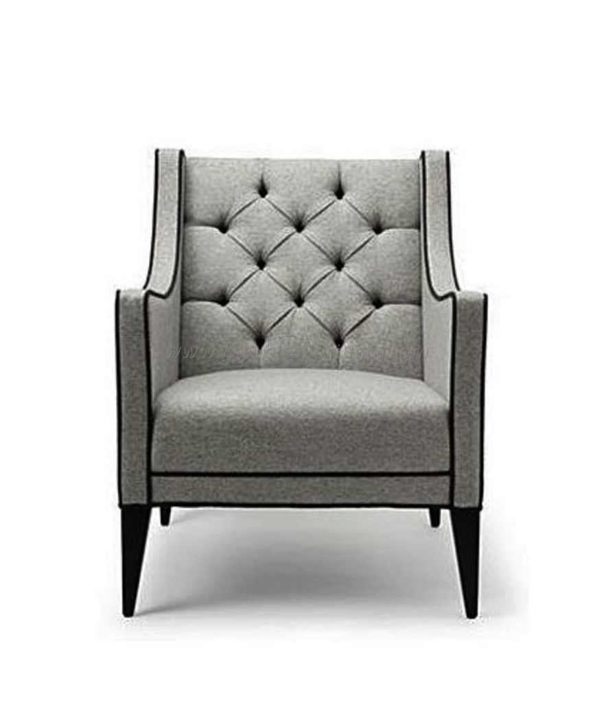 Fauteuil en tissu gris clair et noir