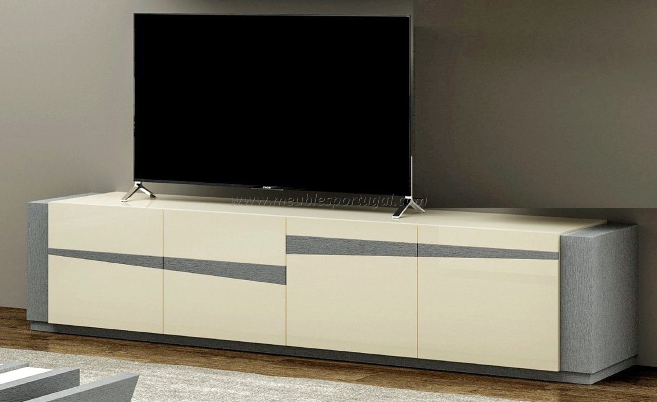 Meuble tv beige et gris