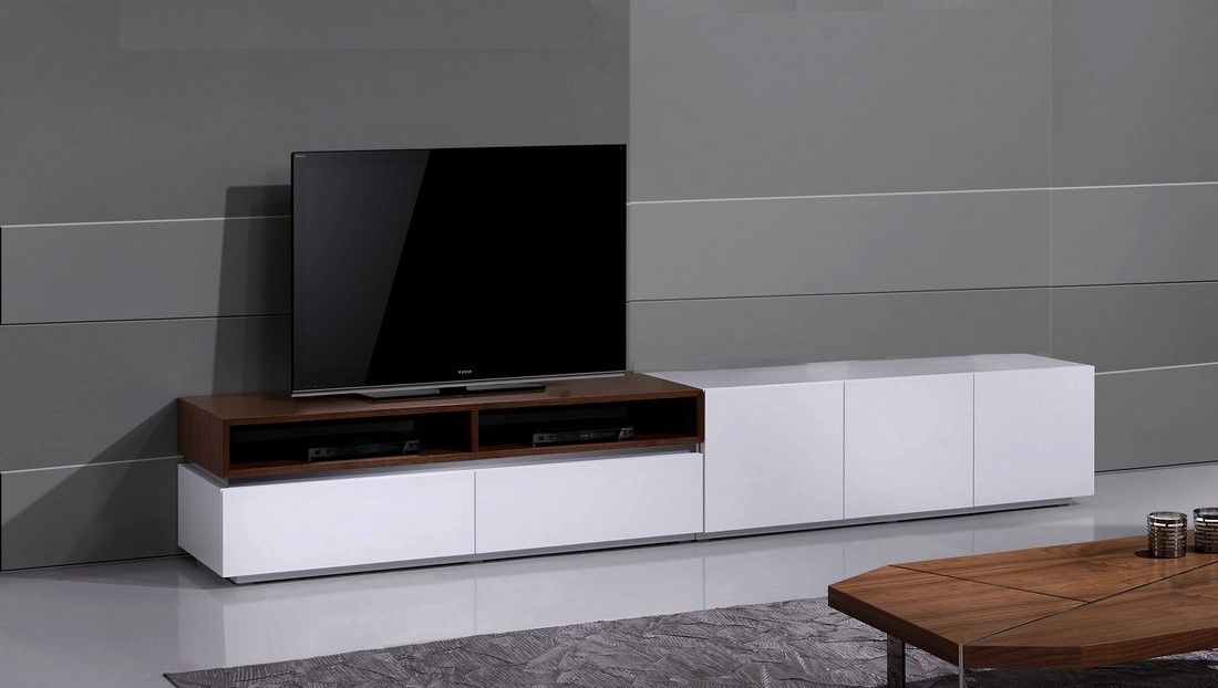 Meuble tv blanc et bois