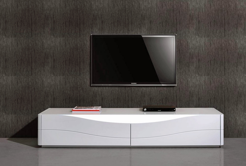 Meuble tv blanc laque