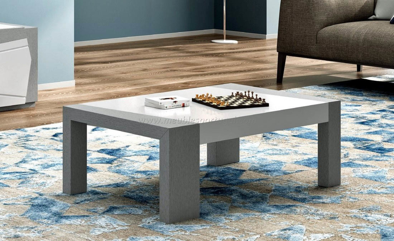 Table basse blanche et grise