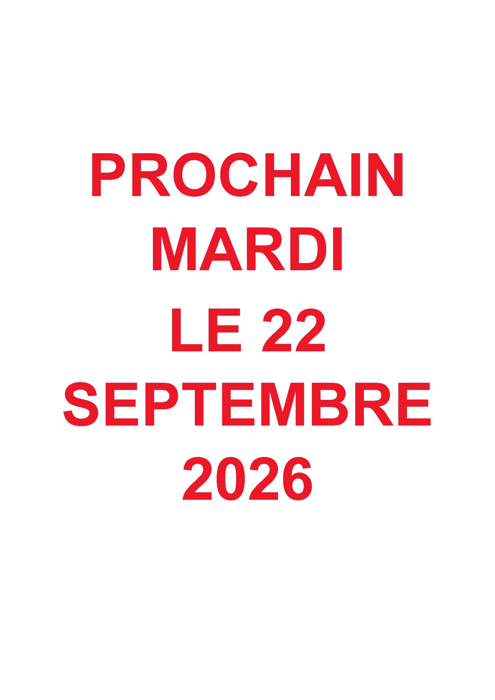 Prochain mardi