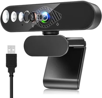 Webcam pour PC avec Micro, 1080P Full HD Caméra Web avec Microphone  Antibruit, 360°