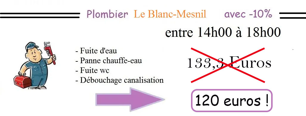 Tarif plomberie Le Blanc-Mesnil