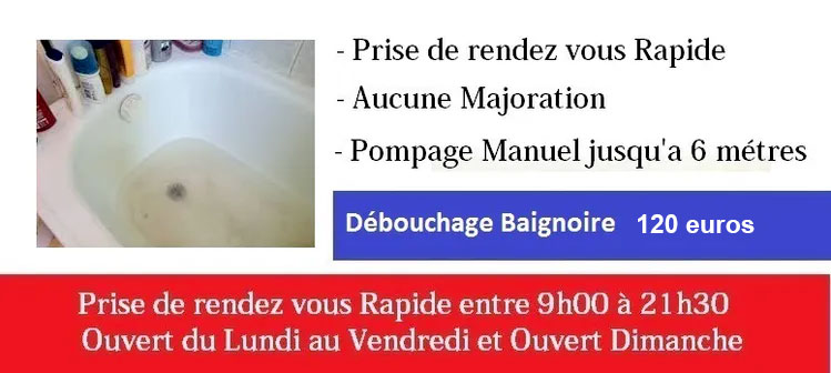 Debouchage canalisation baignoire Le Blanc Mesnil