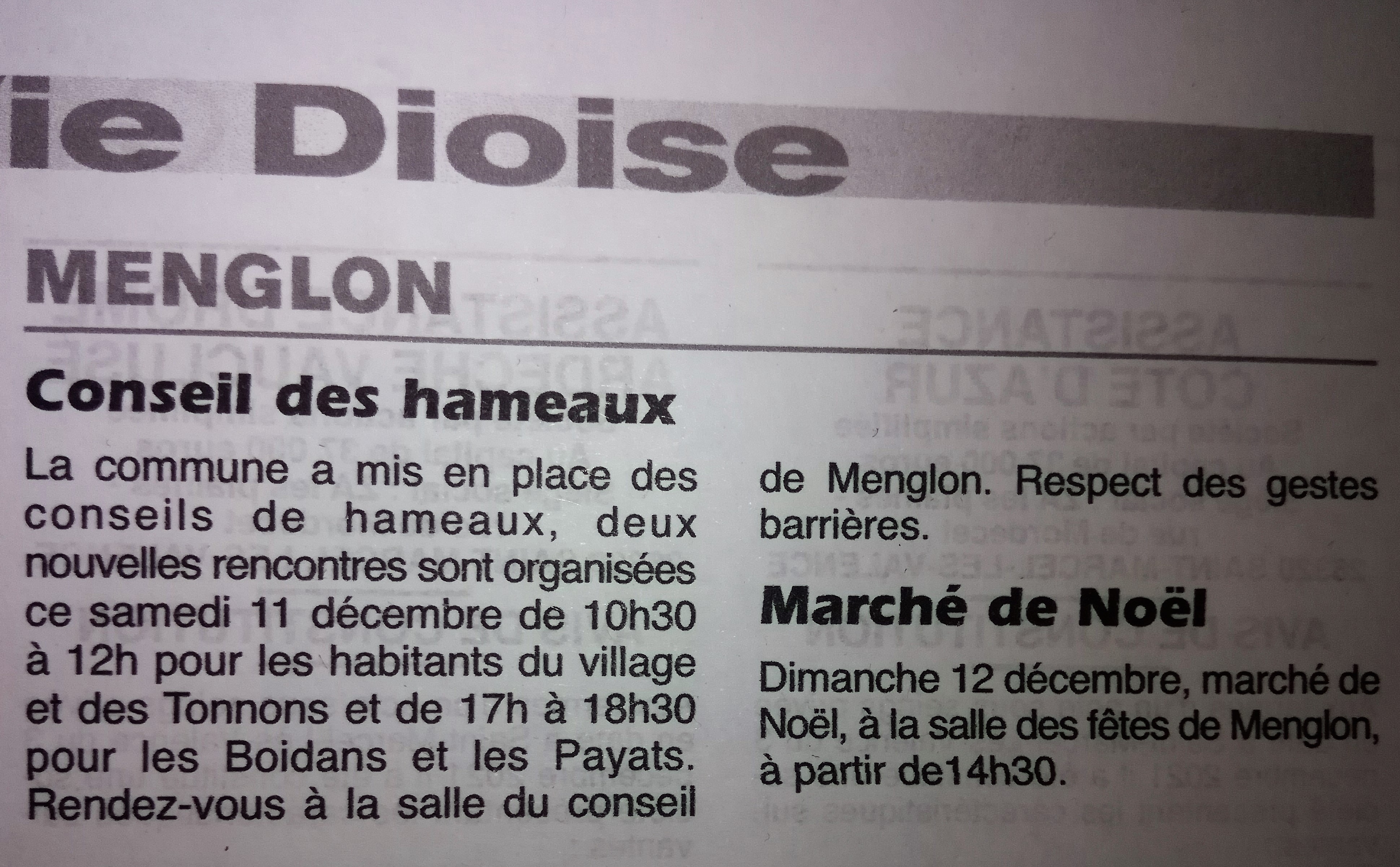Conseil des hameaux / Marché de Noël