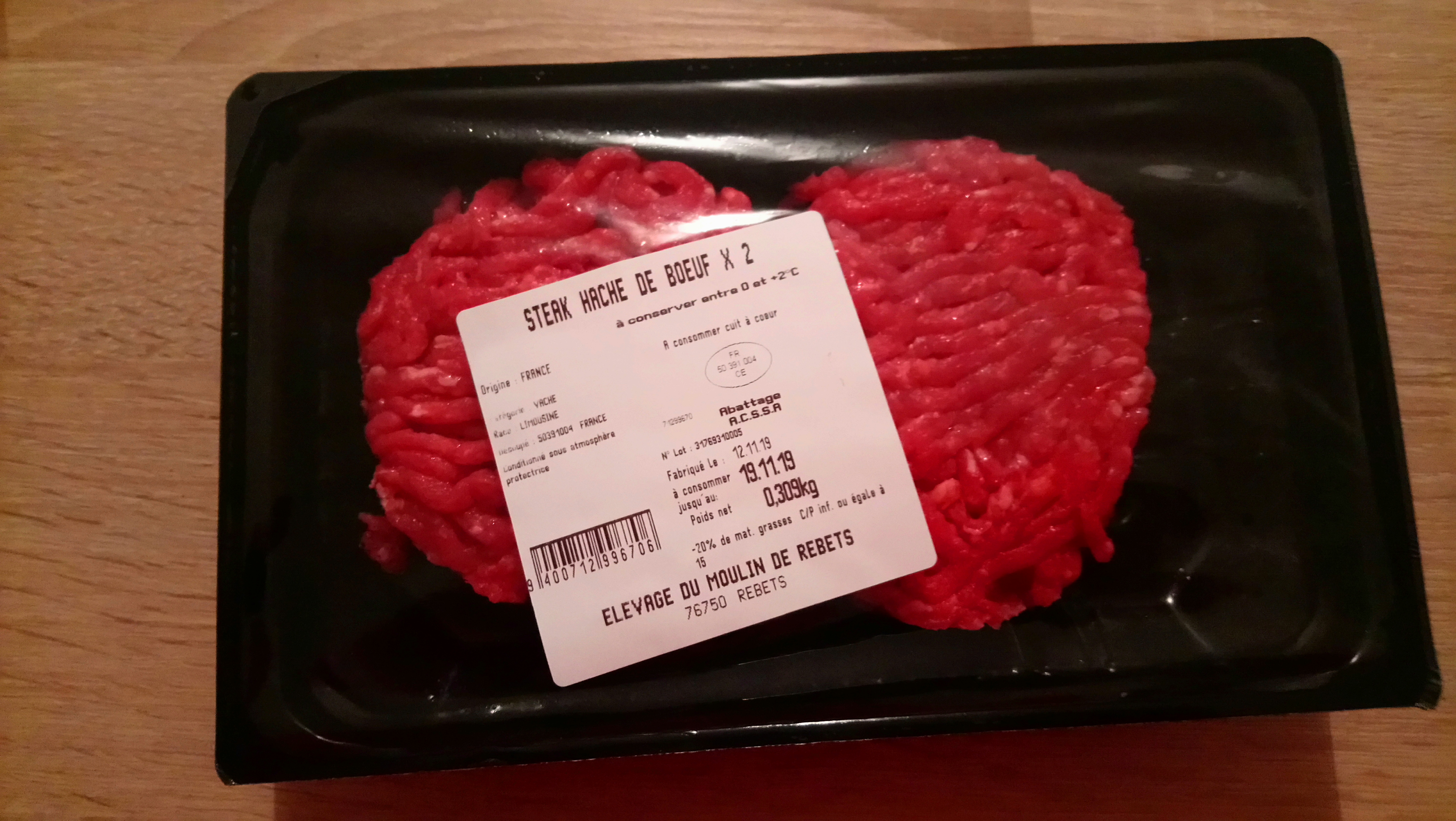 Steak hache de boeuf