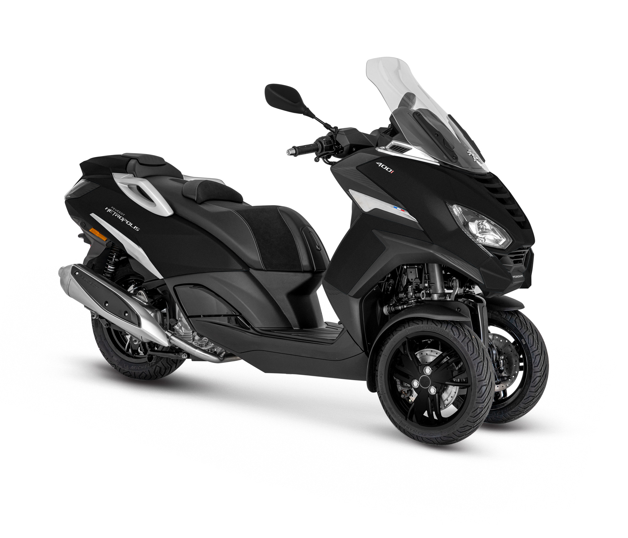 Peugeot metropolis 400 active pearly black 3 4 exhaust ld