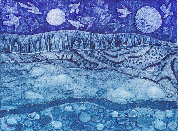 Colla strates bleues 13x18 w