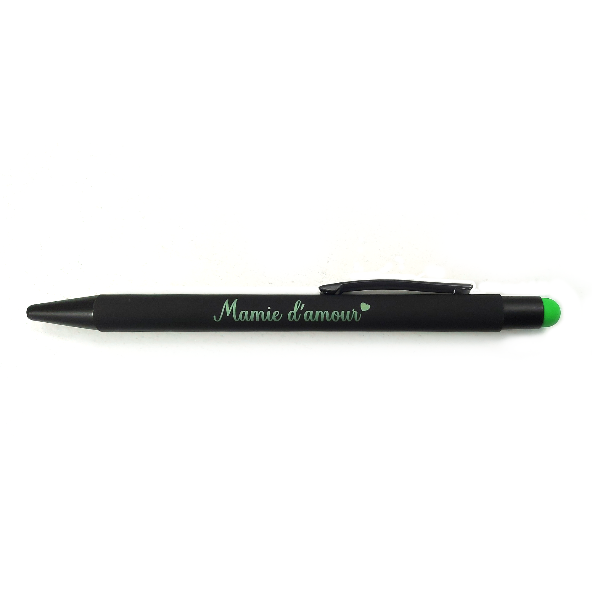 Stylo metal noir et vert