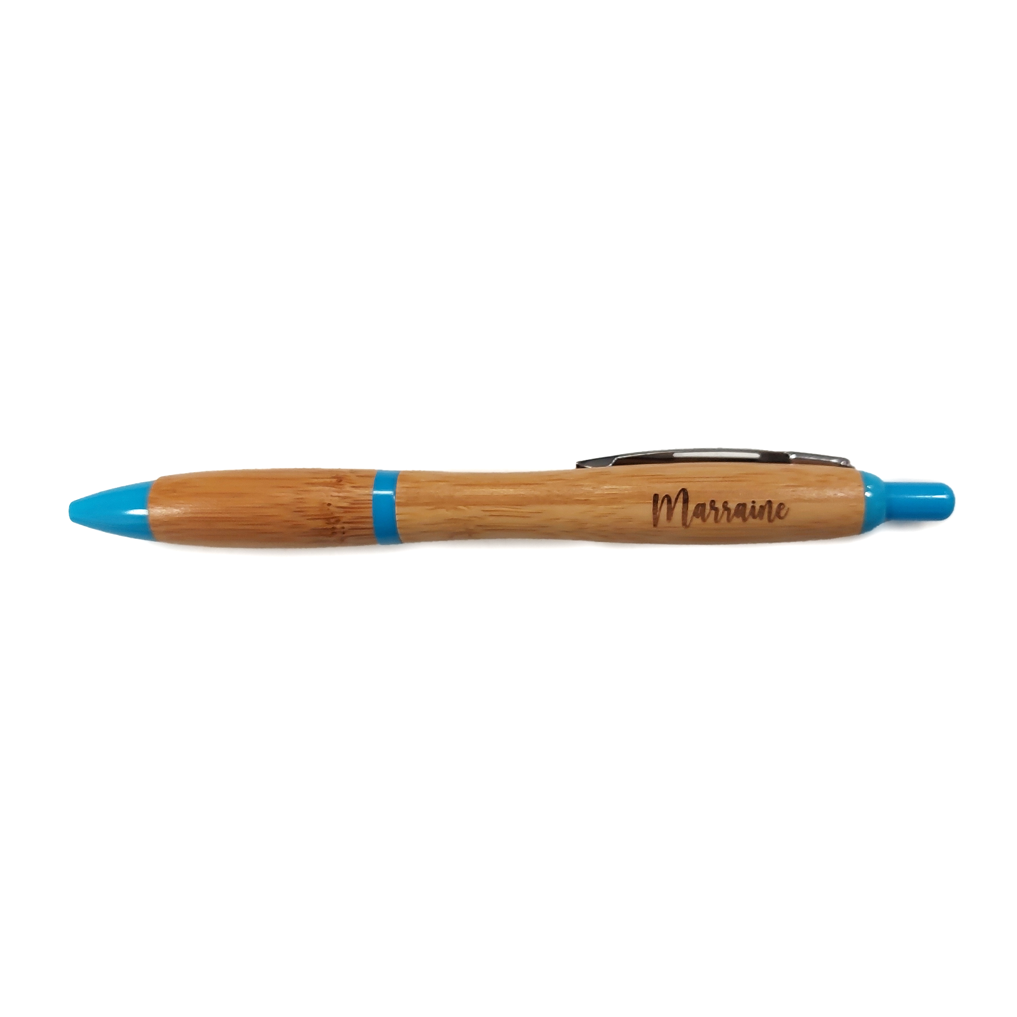 Stylo bleu marrain