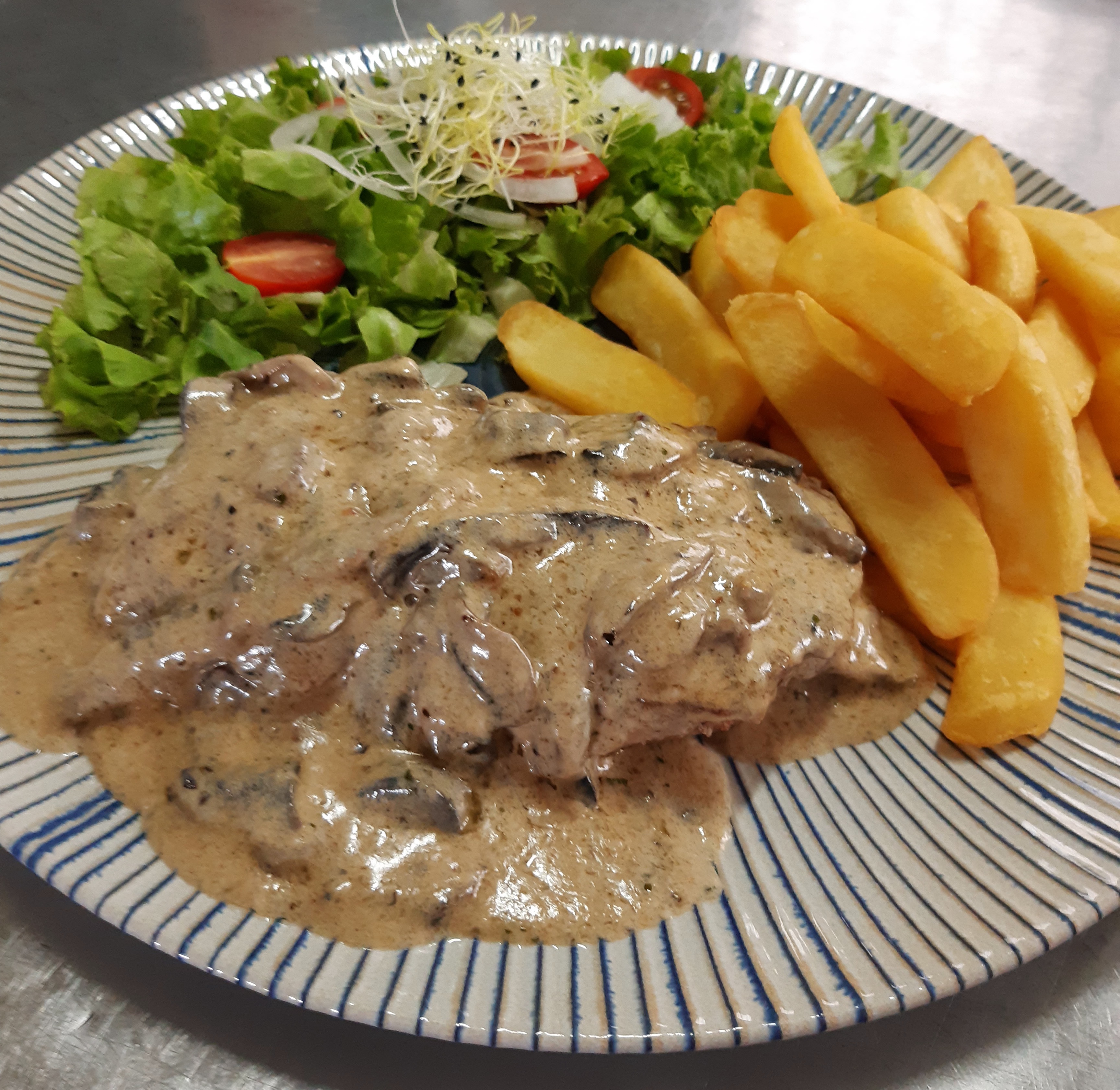 Entrecote sauce champignons