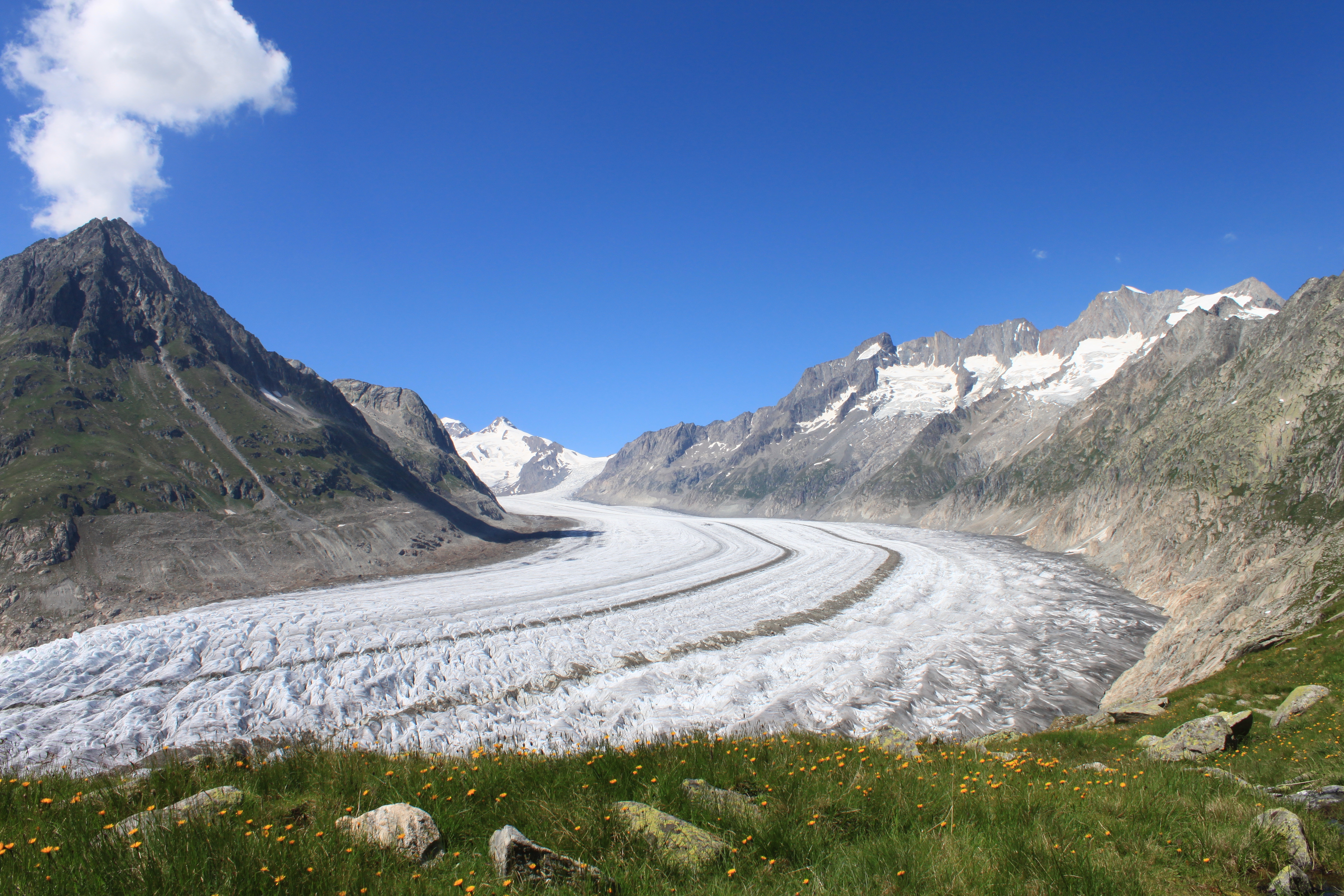 Randonnée au glacier d'Aletsch dans les Alpes suisses