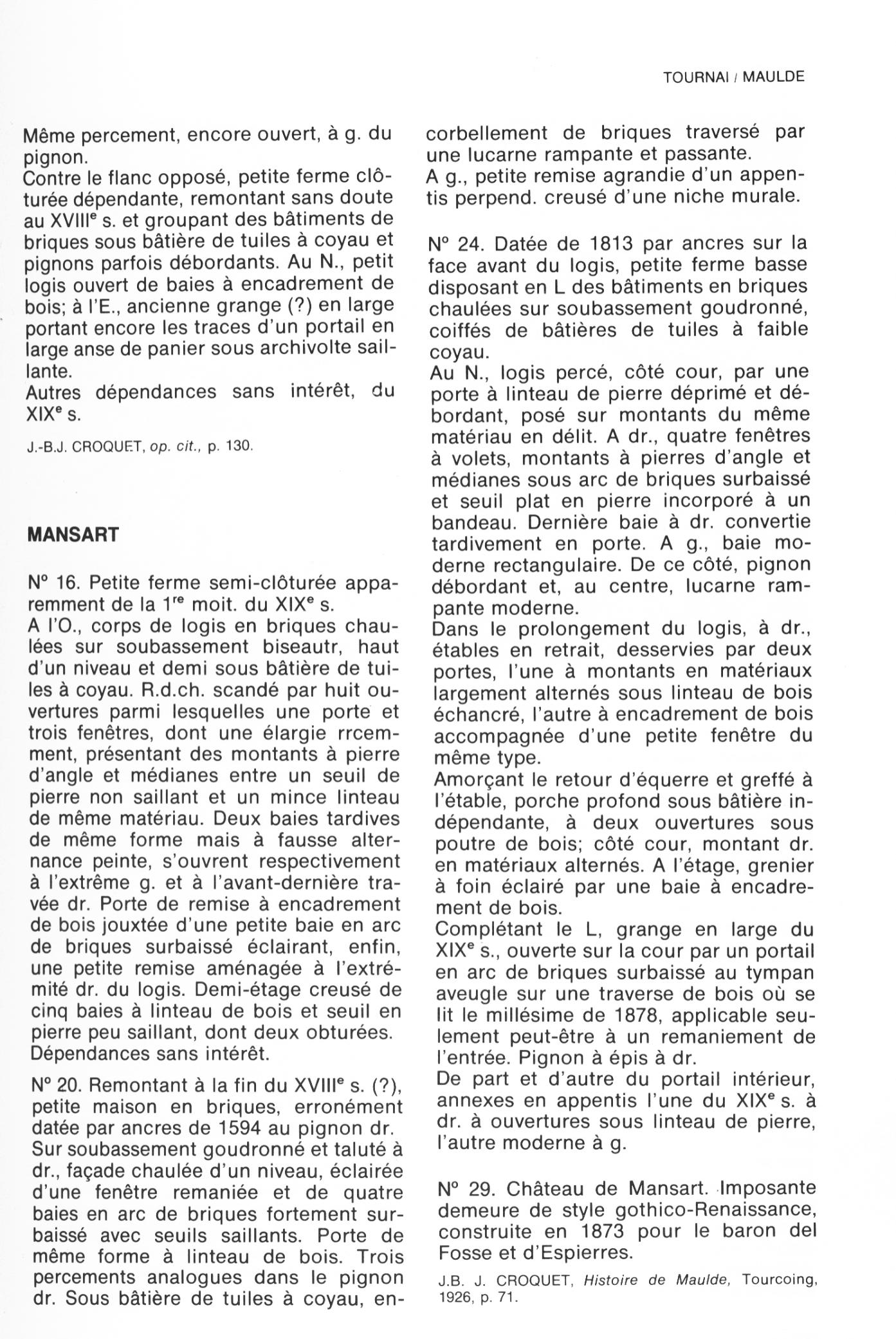 MAULDE Patrimoine monumental de la Belgique 1978 p421