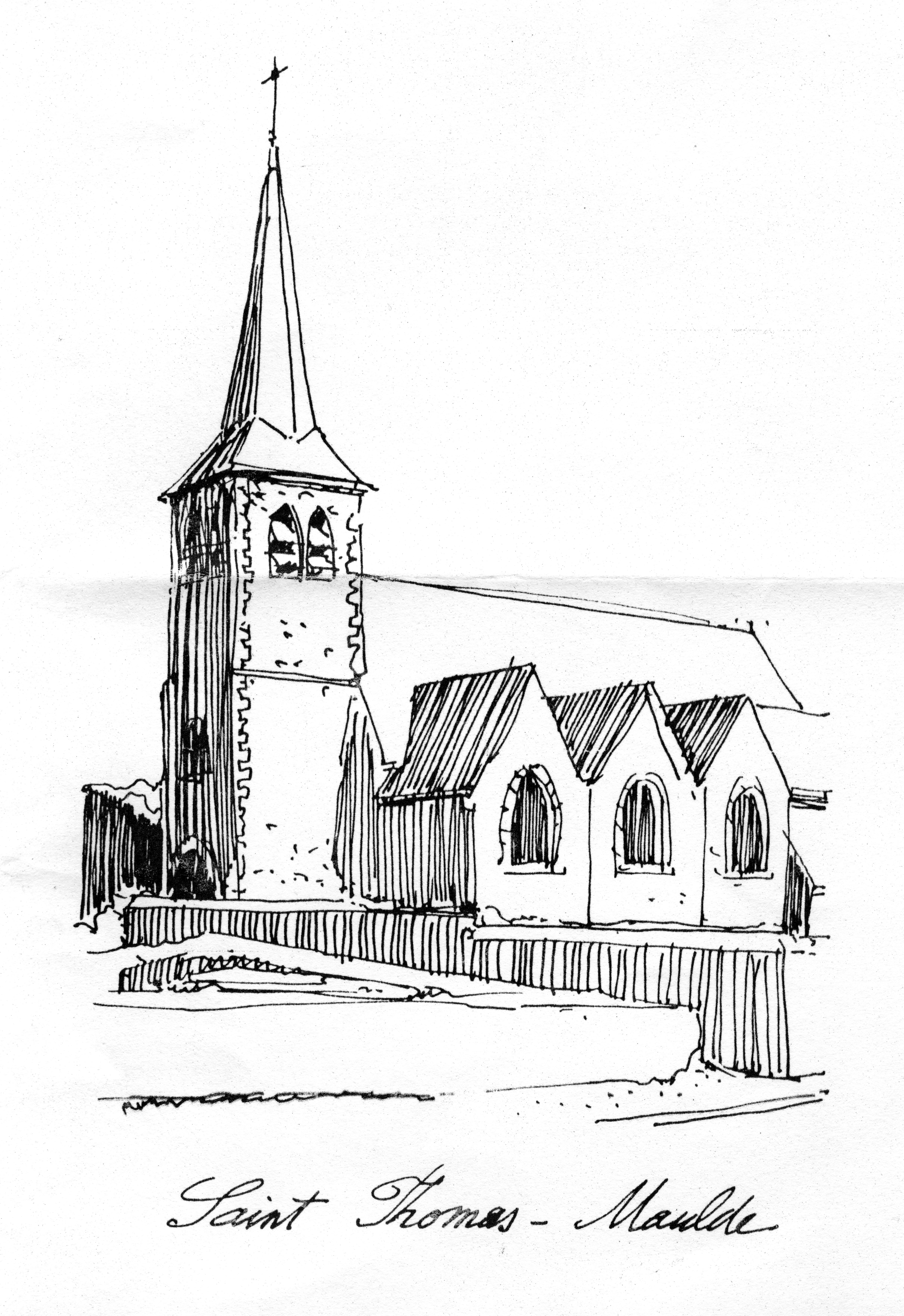 MAULDE Dessin de l Eglise001 jpg