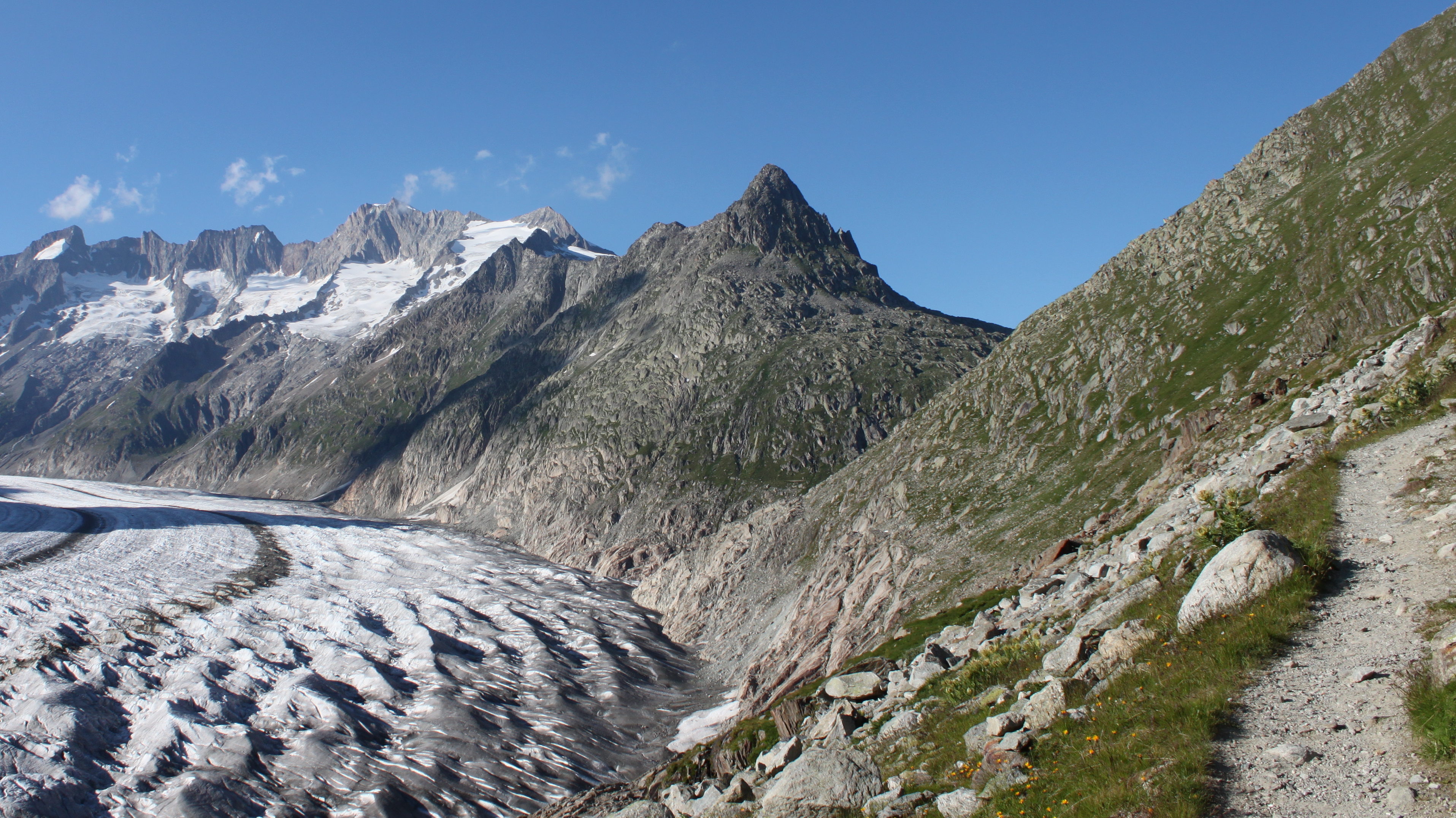 Randonnée au glacier d'Aletsch dans les Alpes suisses