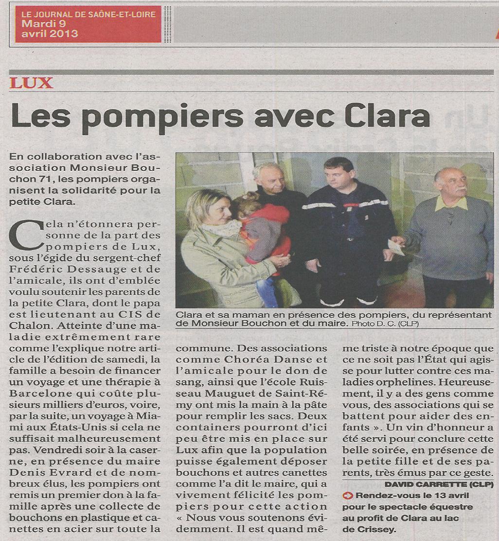 Article JSL Pompiers de Lux 09 04 2013