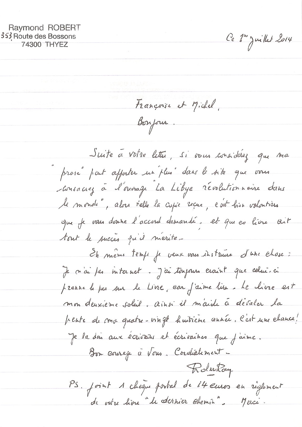 2 lettre de raymond robert a mjc fp