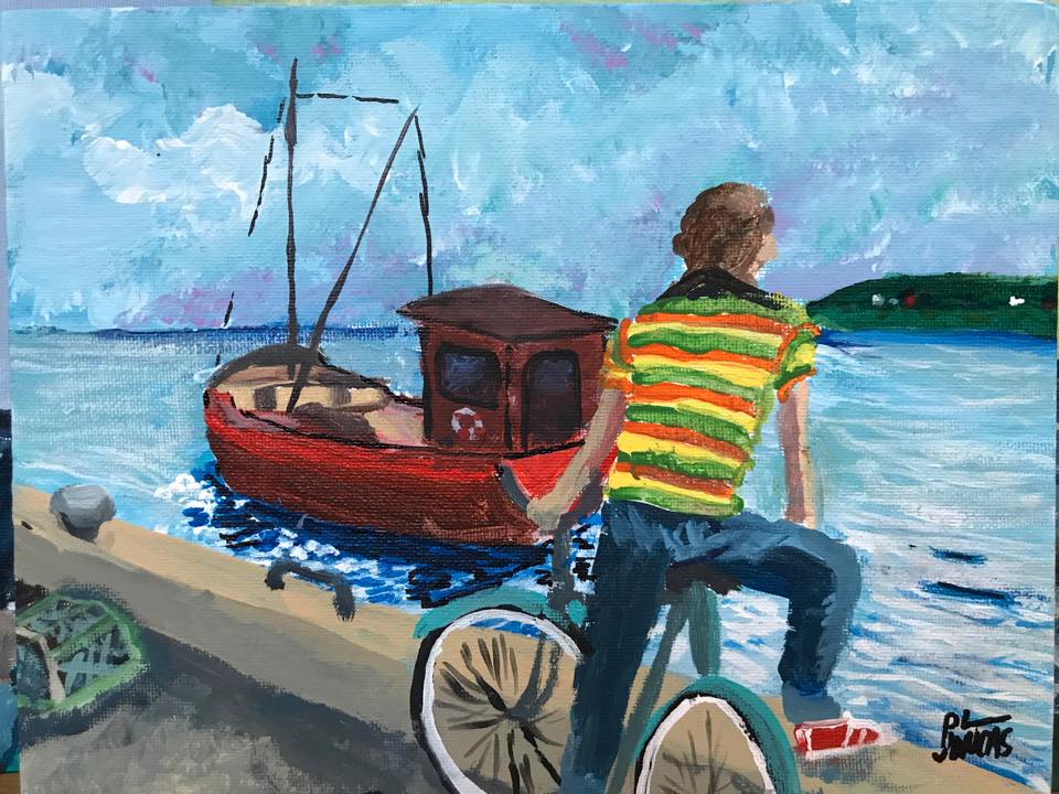 Depart du quai painture acrylique