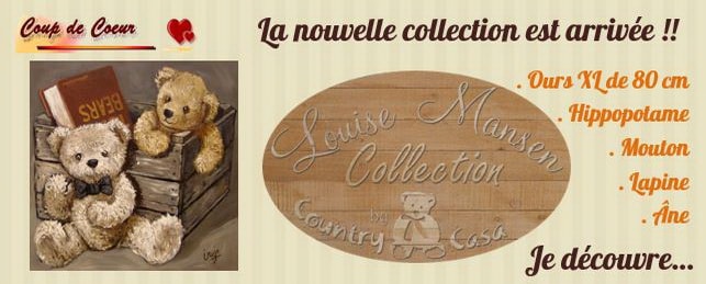 Peluches ours de collection Louise Mansen