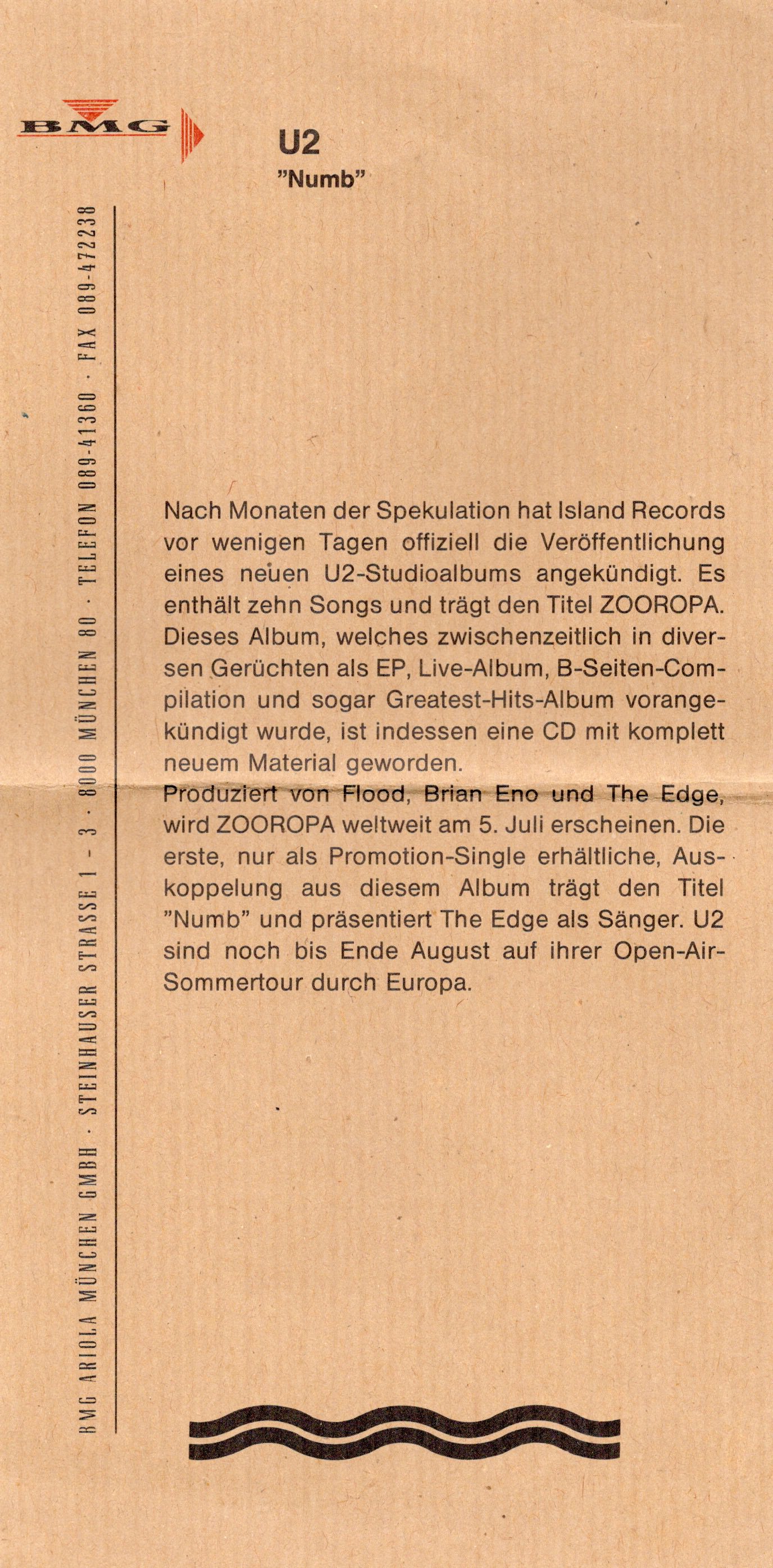 Numb ge numbdj promo sheet 