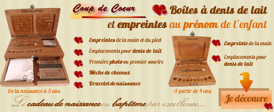 Boîtes à dents de lait et empreintes de COUNTRY CASA, "il était une fois mes quenottes et moi"