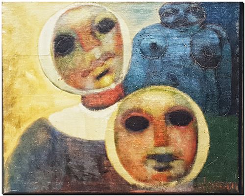 Peinture de l'artiste André Vereecken réalisée en 1967 (environ). Schilderij van kunstenaar André Vereecken gemaakt circa 1967. - 1967 (circa).15 - PHOTO (alb7)
