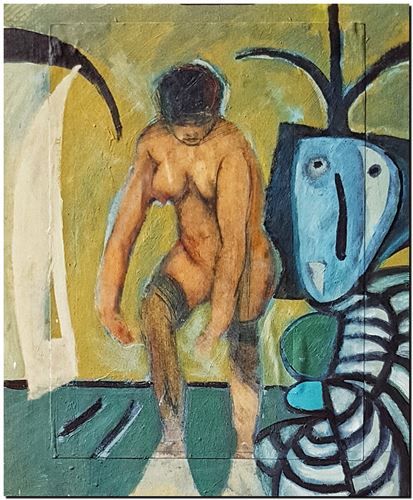 Peinture de l'artiste André Vereecken réalisée en 1967 (environ). Schilderij van kunstenaar André Vereecken gemaakt circa 1967. - 1967 (circa).01B - PHOTO (alb7)