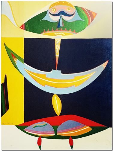 Peinture de l'artiste André Vereecken réalisée en 1972 (environ). Schilderij van kunstenaar André Vereecken gemaakt circa 1972. - 1972 (circa).21 - PHOTO (alb1)