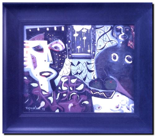 Peinture de l'artiste André Vereecken réalisée en 1972. Schilderij van kunstenaar André Vereecken gemaakt in 1972. - 1972.07 - DIAPO