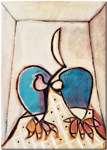 Peinture de l'artiste André Vereecken réalisée en 1972 (environ). Schilderij van kunstenaar André Vereecken gemaakt circa 1972.- 1972 (circa).36 - PHOTO (alb6)
